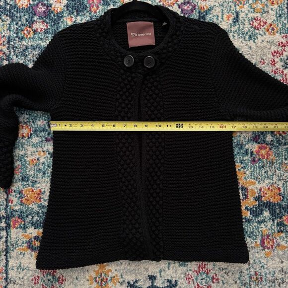 525 America Women's Black Chunky Knit Cardigan Sweater Size Small - Picture 7 of 10